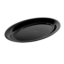 Fineline Settings 484.BK Platter Pleasers Black Oval Plastic Serving Tray 14&quot; x 21&quot; - 20 pcs