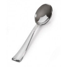 Fineline Settings 6044 Silver Secrets Plastic 24-Count Spoons Bag - 48 doz