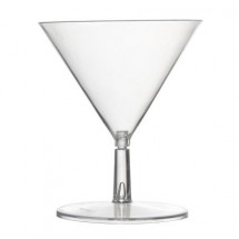 Fineline Settings 6401-CL Tiny Temptations Clear Tiny Tinis 2-Piece Plastic Martini Glass 2 oz. - 10 doz