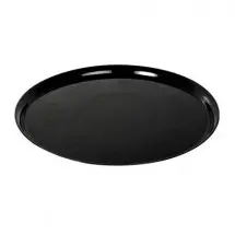 Fineline Settings 7201-BK Platter Pleasers Supreme Black Round Plastic Serving Tray 12&quot; - 25 pcs