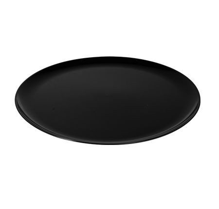 Fineline Settings 8601-BK Platter Pleasers Classic Black Round Plastic Serving Tray 16" - 25 pcs