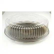 Fineline Settings 9201-L Platter Pleasers Clear Plastic High Dome Lid 12&quot; - 25 pcs
