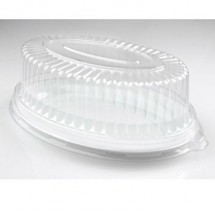 Fineline Settings DDOS916.L Platter Pleasers Clear Plastic Oval Dome Lid 11&quot; x 16&quot; - 50 pcs