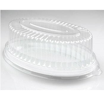 Fineline Settings 9514-L  Platter Pleasers Clear Plastic Oval Dome Lid 14" x 21" - 40 pcs