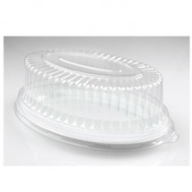Fineline Settings 9515-L Platter Pleasers Clear Plastic Oval Dome Lid 8&quot; x 12&quot; - 50 pcs