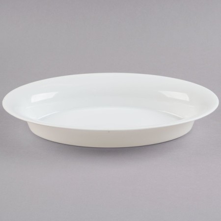Fineline Settings OVB09128.WH Platter Pleasers White Oval Serving Bowl 128 oz. - 2 doz