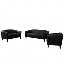 Flash Furniture 111-SET-BK-GG HERCULES Imperial Series Reception Set in Black