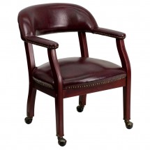 Flash Furniture B-Z100-OXBLOOD-GG Oxblood Vinyl Luxurious Conference Chair with Casters