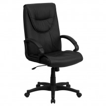Flash Furniture BT-238-BK-GG High Back Black Leather Executive Swivel Office Chair