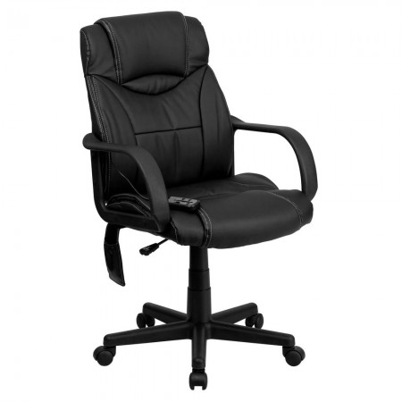 Flash Furniture BT-2690P-GG High Back Massaging Black Leather Executive Office Chair