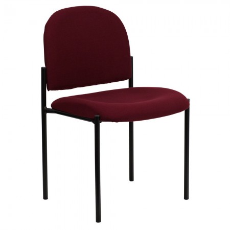 Flash Furniture BT-515-1-BY-GG Burgundy Fabric Comfortable Stackable Steel Side Chair