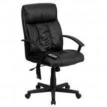 Flash Furniture BT-9578P-GG High Back Massaging Black Leather Executive Office Chair