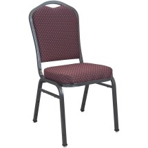 Flash Furniture CBMW-202 Premium Burgundy-Patterned Crown Back Banquet Chair - Silver Vein