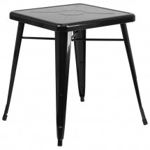 Flash Furniture CH-31330-29-BK-GG Square Black Metal Indoor-Outdoor Table 23.75&quot;