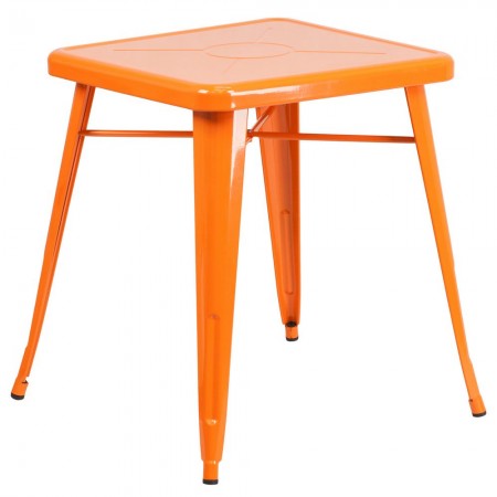 Flash Furniture CH-31330-29-OR-GG Square Orange Metal Indoor-Outdoor Table 23.75"