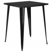 Flash Furniture CH-51040-40-BK-GG 31.5&quot; Square Black Metal Indoor-Outdoor Bar Height Table