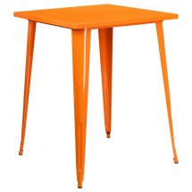 Flash Furniture CH-51040-40-OR-GG 31.5&quot; Square Orange Metal Indoor-Outdoor Bar Height Table