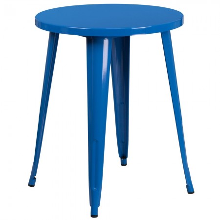 Flash Furniture CH-51080-29-BL-GG 24" Round Blue Metal Indoor-Outdoor Table