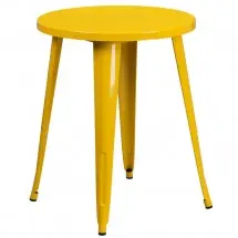 Flash Furniture CH-51080-29-YL-GG 24&quot; Round Yellow Metal Indoor-Outdoor Table