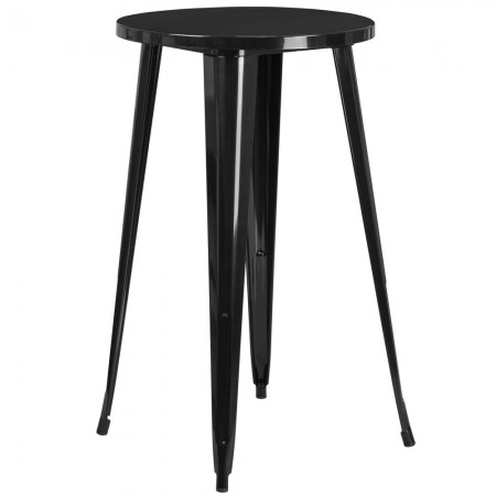 Flash Furniture CH-51080-40-BK-GG 24" Round Black Metal Indoor-Outdoor Bar Height Table