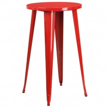 Flash Furniture CH-51080-40-RED-GG 24&quot; Round Red Metal Indoor-Outdoor Bar Height Table