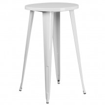 Flash Furniture CH-51080-40-WH-GG 24&quot; Round White Metal Indoor-Outdoor Bar Height Table