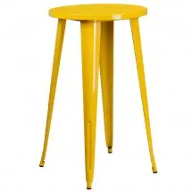 Flash Furniture CH-51080-40-YL-GG 24&quot; Round Yellow Metal Indoor-Outdoor Bar Height Table