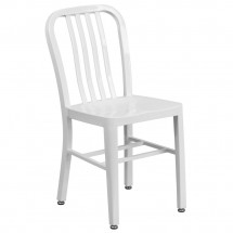 Flash Furniture CH-61200-18-WH-GG White Metal Indoor-Outdoor Chair