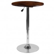 Flash Furniture CH-9-GG 23.5&quot; Round Adjustable Height Rustic Pine Wood Table