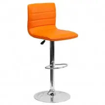 Flash Furniture CH-92023-1-ORG-GG Contemporary Orange Vinyl Adjustable Height Bar Stool