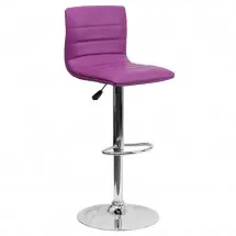 Flash Furniture CH-92023-1-PUR-GG Contemporary Purple Vinyl Adjustable Height Bar Stool