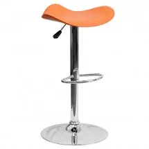 Flash Furniture CH-TC3-1002-ORG-GG Contemporary Orange Vinyl Adjustable Height Bar Stool