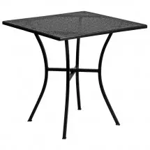 Flash Furniture CO-5-BK-GG 28&quot; Square Black Indoor-Outdoor Steel Patio Table