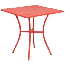 Flash Furniture CO-5-RED-GG 28&quot; Square Coral Indoor-Outdoor Steel Patio Table
