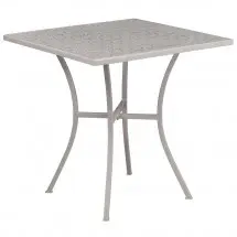Flash Furniture CO-5-SIL-GG 28&quot; Square Silver Indoor-Outdoor Steel Patio Table