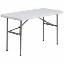 Flash Furniture DAD-YCZ-122-2-GG Granite White Plastic Folding Table 24&quot;W x 48&quot;L