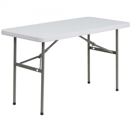 Flash Furniture DAD-YCZ-122-2-GG Granite White Plastic Folding Table 24"W x 48"L