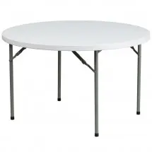 Flash Furniture DAD-YCZ-122R-GG Round Granite White Plastic Folding Table 48&quot;