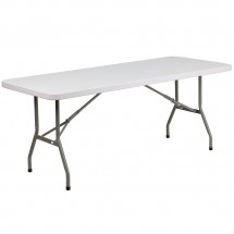 Flash Furniture DAD-YCZ-183B-GW-GG Granite White Plastic Folding Table 30W x 72L
