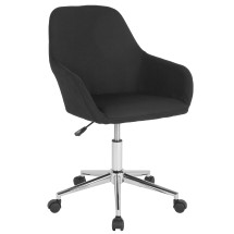 Flash Furniture DS-8012LB-BLK-F-GG Home and Office Black Fabric Mid-Back Chair