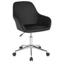 Flash Furniture DS-8012LB-BLK-GG Home and Office Black LeatherSoft Mid-Back Chair