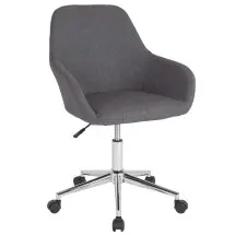 Flash Furniture DS-8012LB-DGY-F-GG Home and Office Dark Gray Fabric Mid-Back Chair