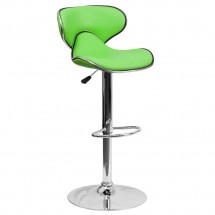 Flash Furniture DS-815-GRN-GG Contemporary Cozy Mid-Back Green Vinyl Adjustable Height Bar Stool