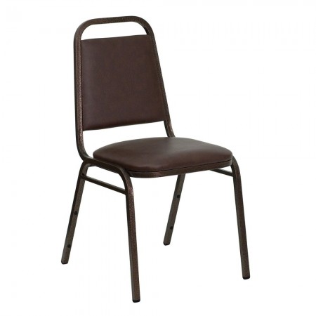 Flash Furniture FD-BHF-2-BN-GG HERCULES Series Trapezoidal Back Brown Vinyl Stacking Banquet Chair