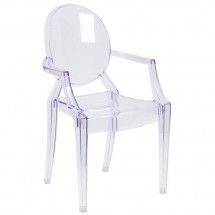 Flash Furniture FH-124-APC-CLR-GG Ghost Chair with Arms in Transparent Crystal