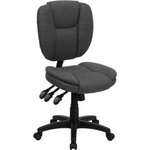 Flash Furniture GO-930F-GY-GG Mid-Back Gray Fabric Multi-Functional Ergonomic Task Chair