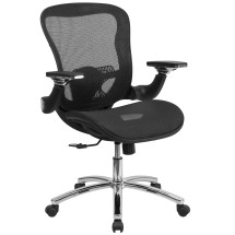 Flash Furniture GO-WY-87-GG Mid-Back Transparent Black Mesh Executive Swivel Ergonomic Office Chair