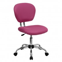 Flash Furniture H-2376-F-PINK-GG Mid-Back Pink Mesh Task Chair