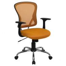 Flash Furniture H-8369F-ORG-GG Mid-Back Orange Mesh Office Chair