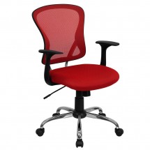 Flash Furniture H-8369F-Red-GG Mid-Back Red Mesh Office Chair